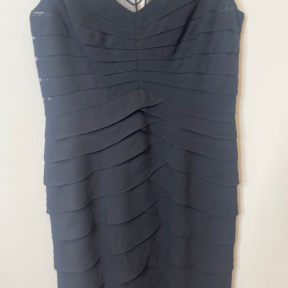 Adrianna Papell Pleated Front Sleeveless Cocktail Dress Sz 12 - Picture 3 of 7